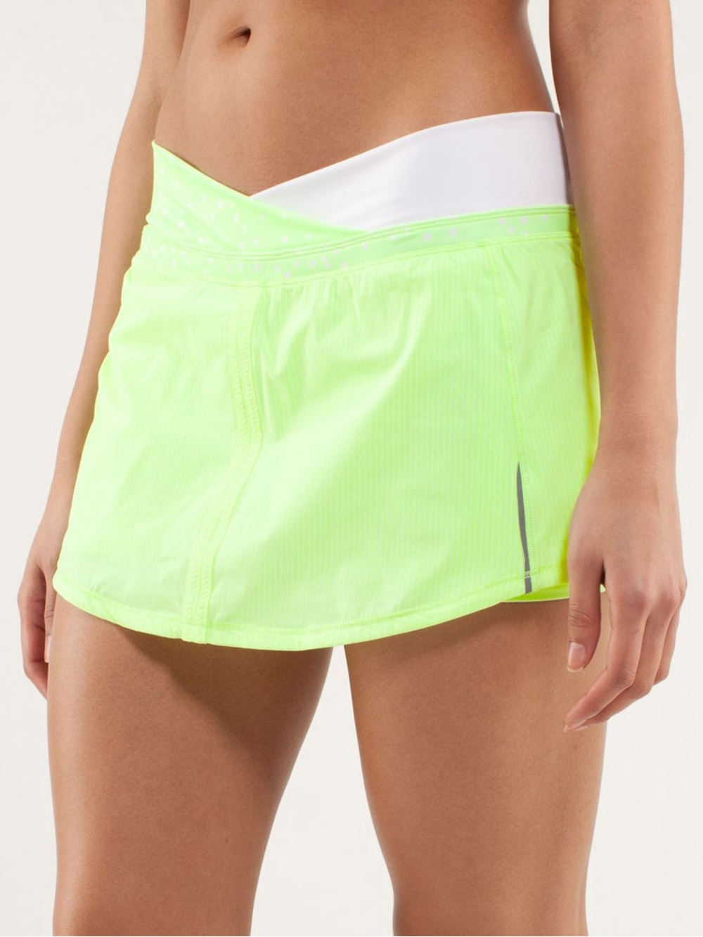 Lululemon Run Pace Skirt Wagon Stripe Faded Zap / Petit Dot Faded Zap / White